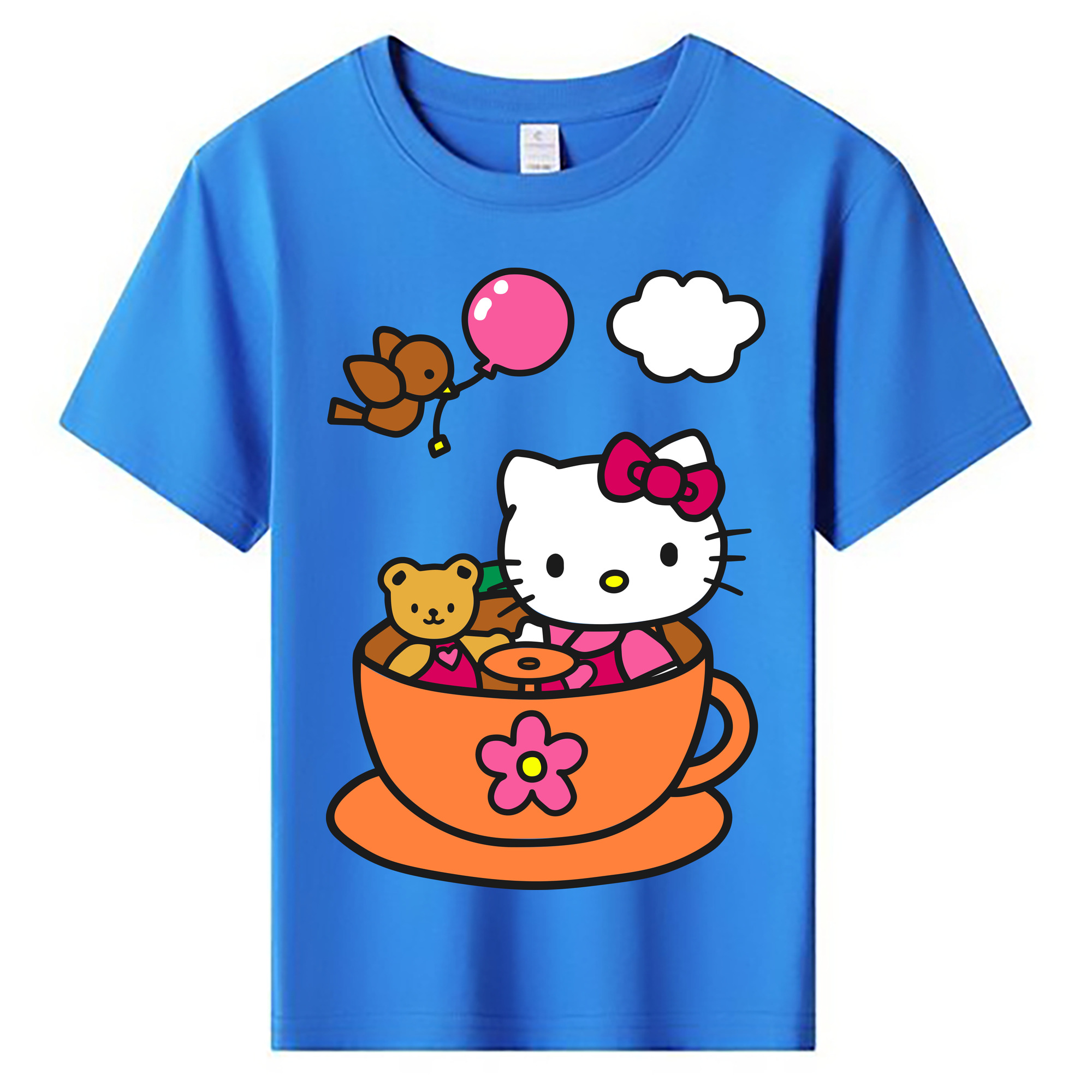 （画像用） Hello Kitty ハローキティ 綿100％キッズTシャツ（フロントプリント）